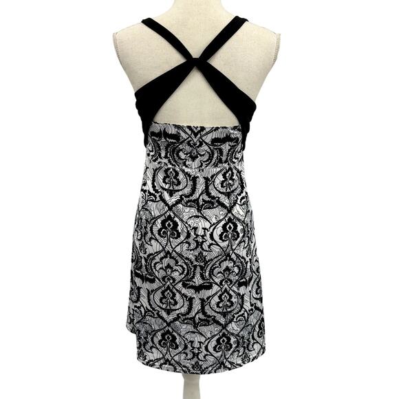 173. Soybu Athletic Dress Size S Racerback Black and White Shelf Bra Damask - Picture 2 of 10